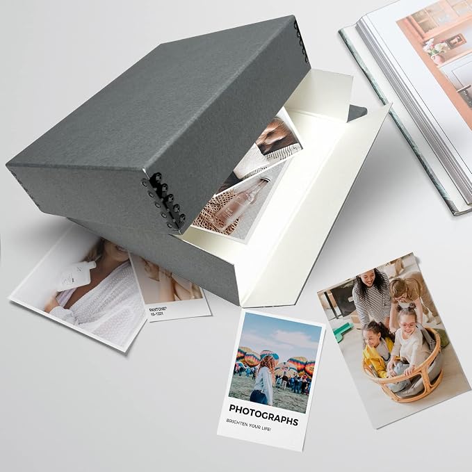 Lineco Drop Front Archival Storage Box, 9.75x12.75x3 in, Gray, 2 Pack | Acid-Free with Metal Edge, Preserves Picture Longevity, Organize Photos, Newspapers, Prints, Documents, Crafts, DIY - Image 8