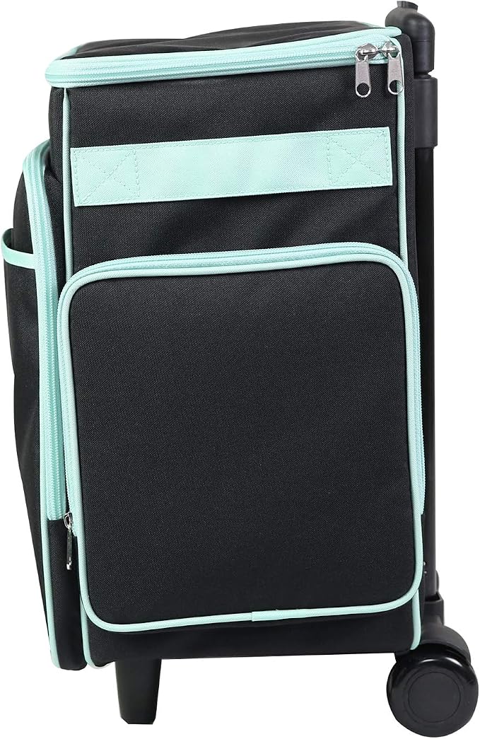 Everything Mary Rolling Scrapbook Tote – Black & Teal Craft Bag with Wheels – Organizer Case for Scrapbooking, Papercraft, Art Supplies & Creative Tools - Image 9