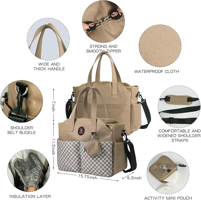 Diaper Bag Tote: Large Tote Baby Bag Boy Diaper Bag Stylish Girl Diaper Bag,Shoulder Mommy Bag - Image 2