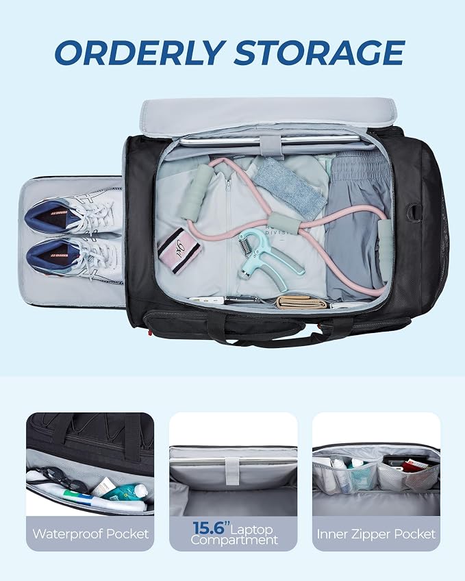 BAGSMART Gym Bag for Men, Athletic Sports Backpack Travel Hiking Duffel | 3-In-1 Gym Bag for Travel Clothes & Padded 13.3" Laptop, with Waterproof Wet Pocket & Shoe Compartment for Travel Camping - Image 3