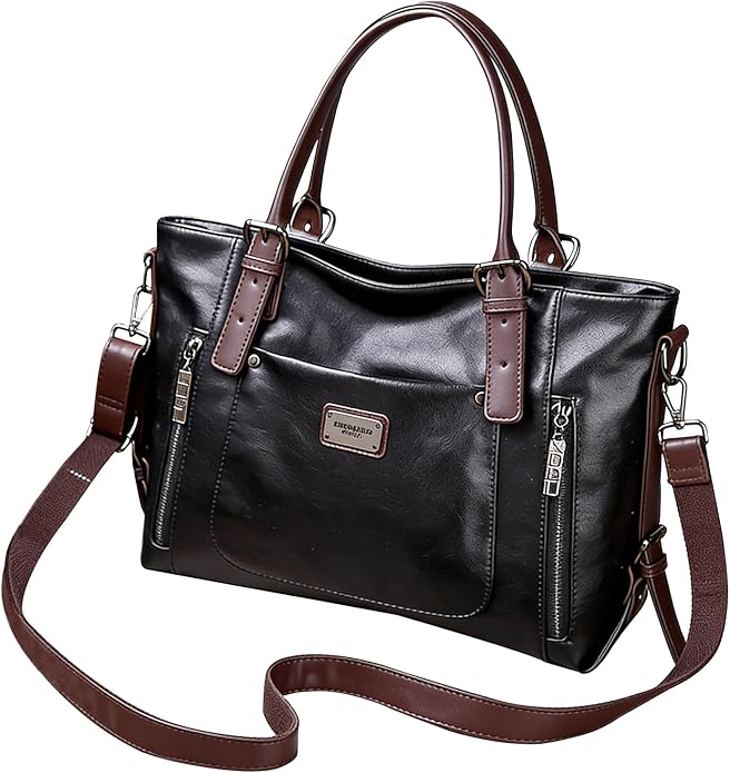 Handbags and Purses for women Vegan Leather Tote Bag for Women Satchel Shoulder Bags Travel Purse with Compartments by MCUVAEC