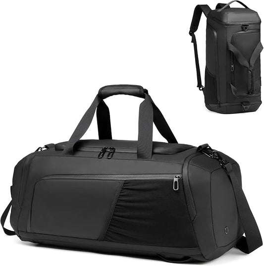 Gym Bag for Men with Shoes Compartment - 40L Duffle Bag for Travel with Wet Pocket & Laptop Compartment,Waterproof Carry On Sports Bags Gym Backpack with Water Bottle Holder by Moulyan