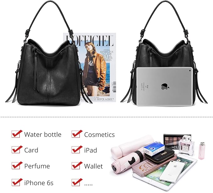 Hobo Crossbody Bag for Women, Designer Shoulder Purse Handbags - Image 4