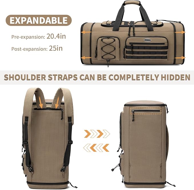 BOSSTIN Gym Bag for Men & Women, 45L-50L Expandable Sports Duffle Bag | Convertible Duffel Backpack, Comes with Toiletry Bag, Shoe Compartment & Wet Pocket, for Workout, Weekender, Overnight Travel - Image 4
