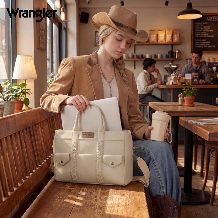 Wrangler Work Tote Bag for Men and Women Business Teacher Bag Large Capacity Briefcase Handbag with Adjustable Strap - Image 2