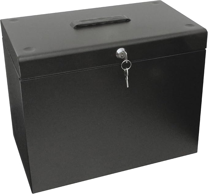 Cathedral Products A4 Steel File Box with Starter Pack of 5 Suspension Files - Black by Unknown