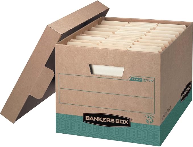 Bankers Box 12-Pack Recycled Heavy-Duty File Box, Letter/Legal, FastFold | Archive with confidence using heavy-duty boxes, locking lids, and rugged construction that protects high-value records. - Image 3