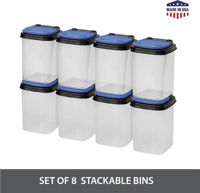 Buddeez Multi-Purpose Hardware Storage Bins Bits (1 Quart - 8 Pack) | 1qt, hardware and tools and workshop supplies, stackable, nut and bolt storage containers, screw organizer, screw container - Image 2