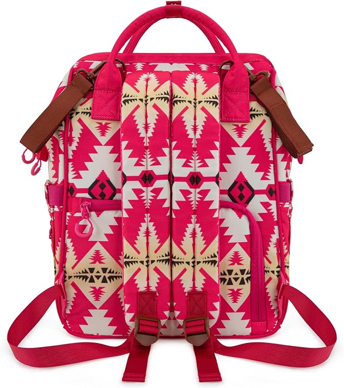 Montana West Wrangler Callie Diaper Bag Backpack with Stroller Straps Western Pattern Multifunction Baby Travel Bag WG2204-91102HPK - Image 4