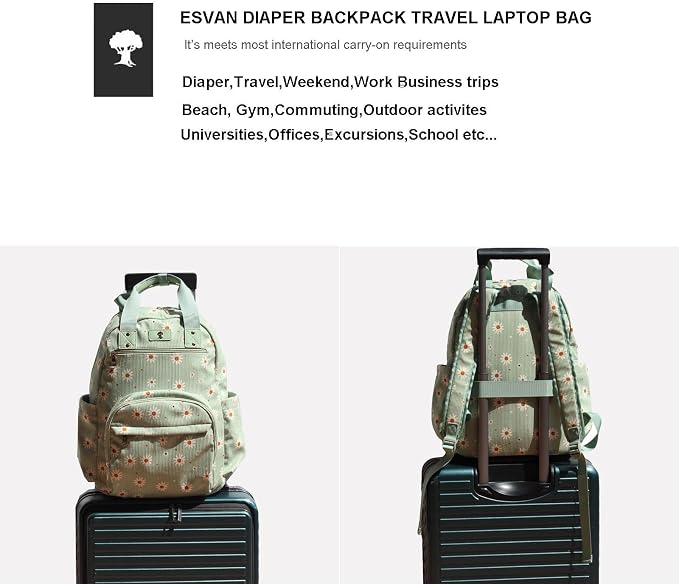 Diaper Bag Backpack Corduroy Multifunction Baby Fashion Travel Pack office Laptop Bag - Image 5