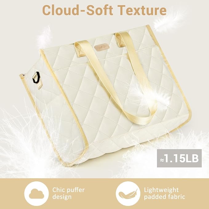 IBFUN Utility Tote Bag with 24 Pockets, Large Teacher Travel Tote for Women | Large Work Tote Bag 2pcs with Zipper for Travel Daily School Teacher Nurse, Large Lightweight Laptop Shoulder Bag Handbag - Image 3