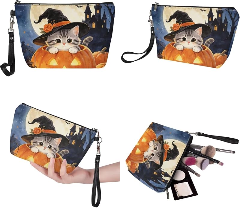 GIFTPUZZ Women Top Handle Bags Handbags with Zipper Leather Wallet Cash Card Phone Holder and Makeup Bag Set 3pcs - Image 6