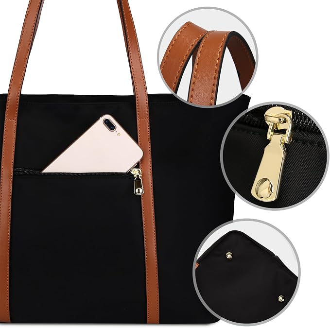 YALUXE Women's Nylon Tote Bags Large Capacity Shoulder Bags Work Handbags Purses Travel Beach Bags | Nylon - Image 3