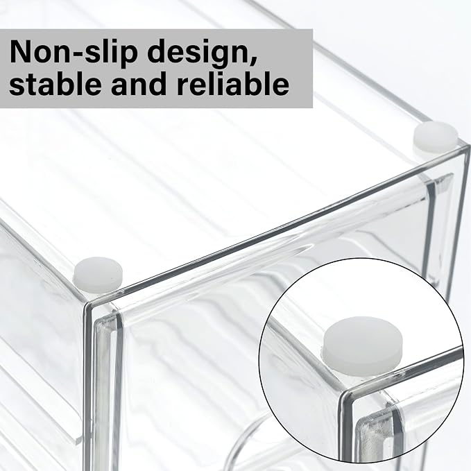 Prsildan Hair Accessories Organizer Acrylic Drawer with 5 Small Drawers | Clear, For Bathroom Vanity Office Desk, Jewelry Makeup Storage - Image 6