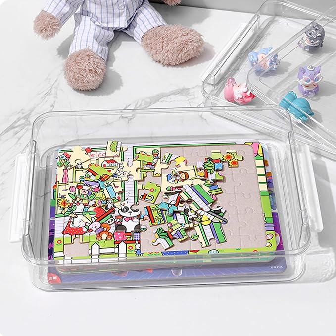 A4 Scrapbook Paper Storage, Photo Storage Box, Plastic File Box (4Pack, Large, White) - Image 5