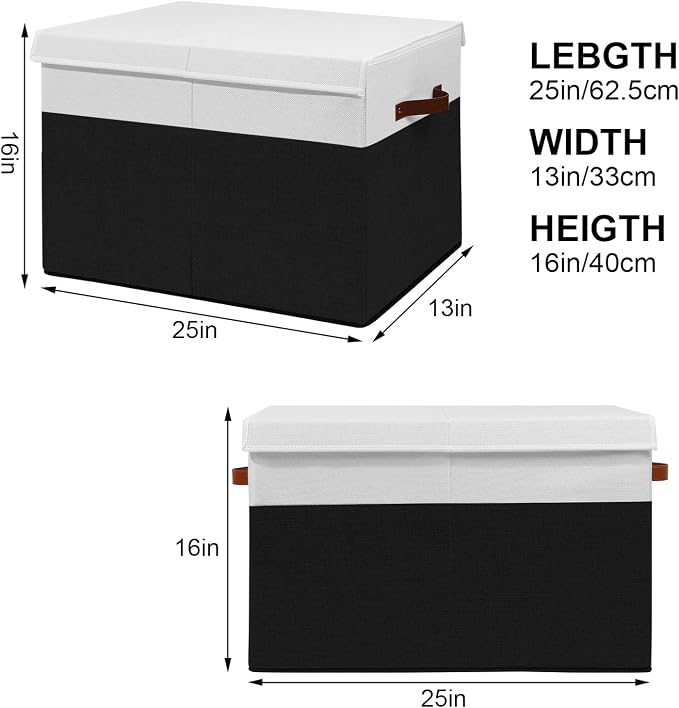 Gowee Toy Box Chest, Collapsible Sturdy Storage Bins with Lids - Image 3