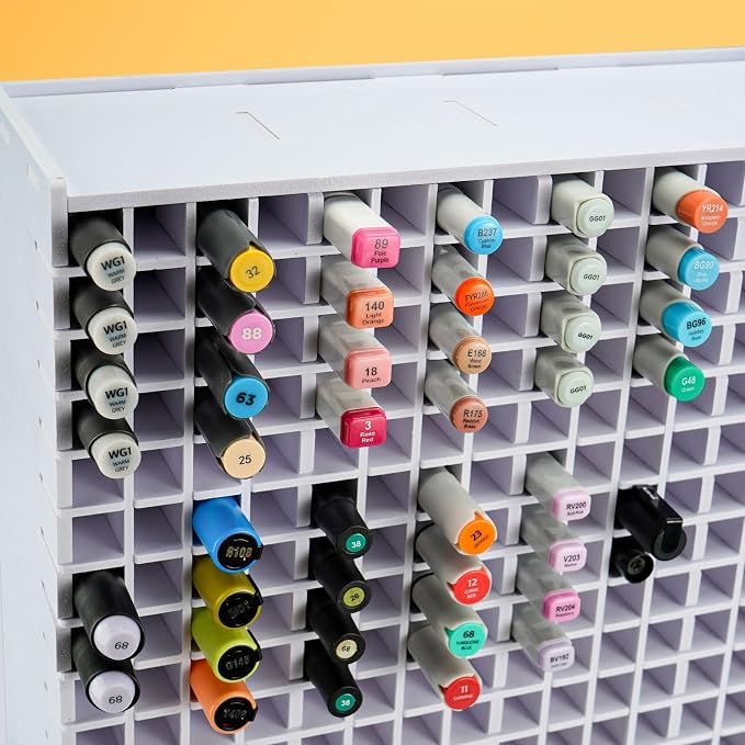 Marker Pen Organizer Holder for 240 Markers | Craft Art Supply Storage Rack, Desktop Art Marker Pens Colored Pencils Holder Storage Case for Home Classroom Office - Image 5