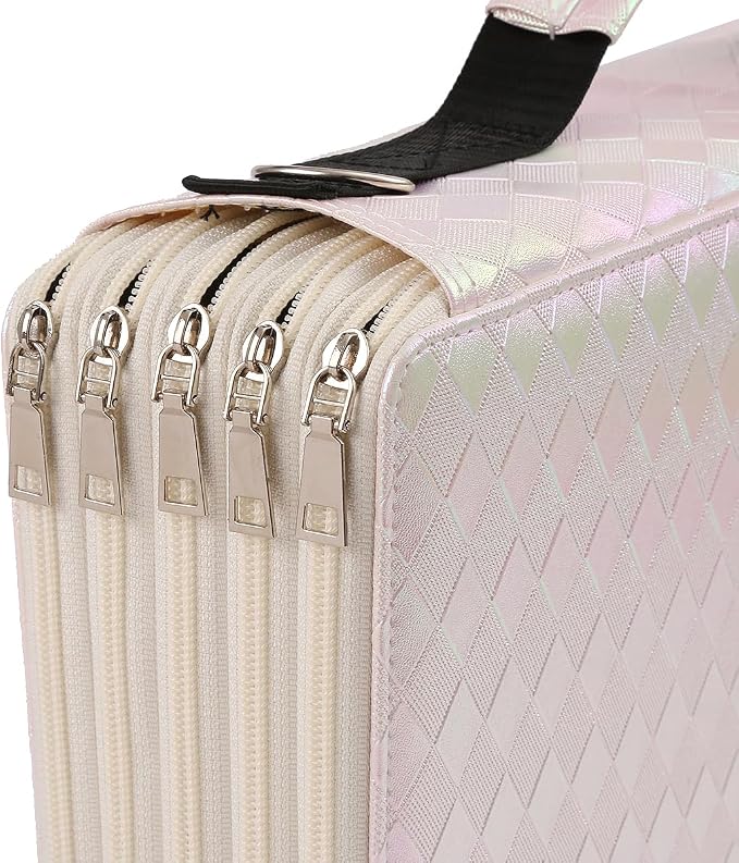 500 Individual-Slots Colored Pencil Case | w/Handle, Shoulder Strap - Image 5