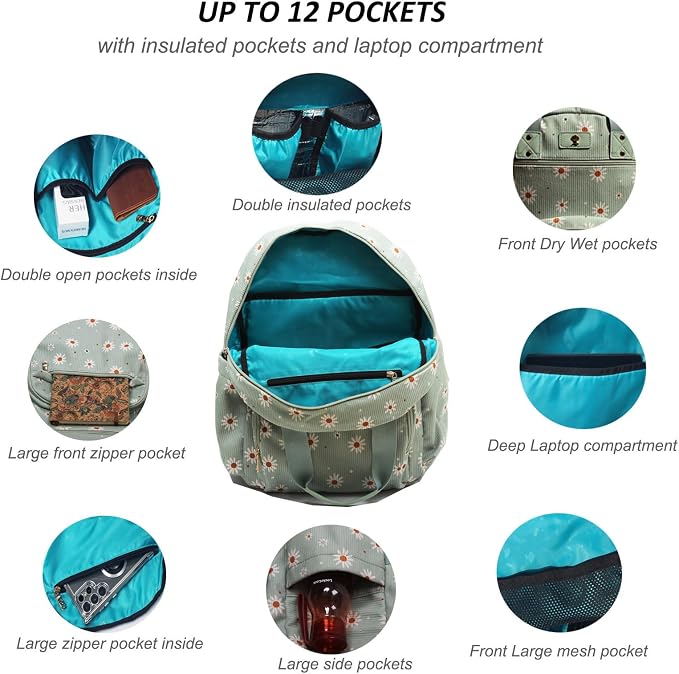 Diaper Bag Backpack Corduroy Multifunction Baby Fashion Travel Pack office Laptop Bag - Image 4