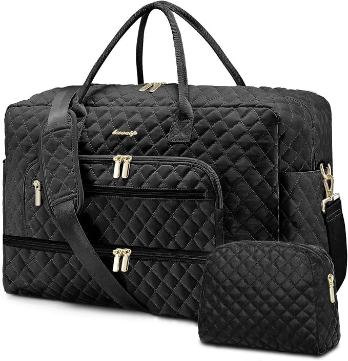 Travel Duffle Bag Weekender for Women - 38L Carry-On Overnight Personal Item Bag with Shoe Compartment & Wet Pocket Weekend Tote Bags with Toiletry Hospital Bags for Labor and Delivery by LUOCIP