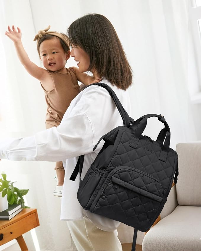 LOVEVOOK Diaper Bag Backpack, Large Baby Bag for Girl Boy with Changing Pad, Diaper Backpack for Mom Dad with Stroller Buckles, Black - Image 6