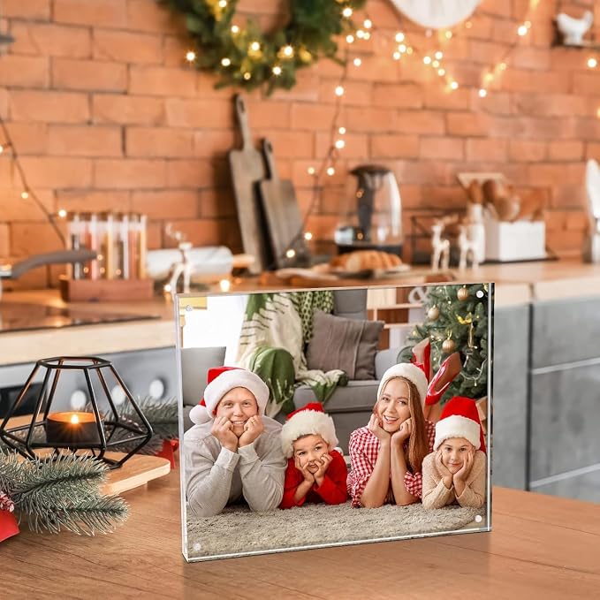 5x7 Acrylic Frame 30 Pack,20MM Thicker Frameless Clear Picture Frames | Freestanding Double Sided Magnetic Picture Frame,Acrylic Picture Frames for Desktop Display with Microfiber Cloth,Gift Ideal - Image 4
