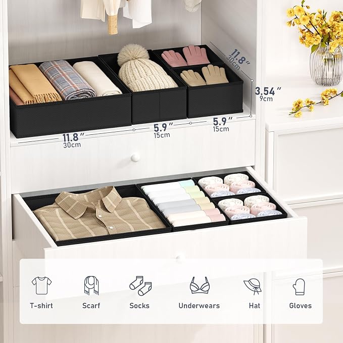 DIMJ Drawer Organizer Clothes 30 Pack - Foldable Baby Organizers and Storage Dresser Organizer for Bedroom, Closet Nursery Organization Dresser Dividers for underwear, Sock, Bra, Belt, Tie - Image 2