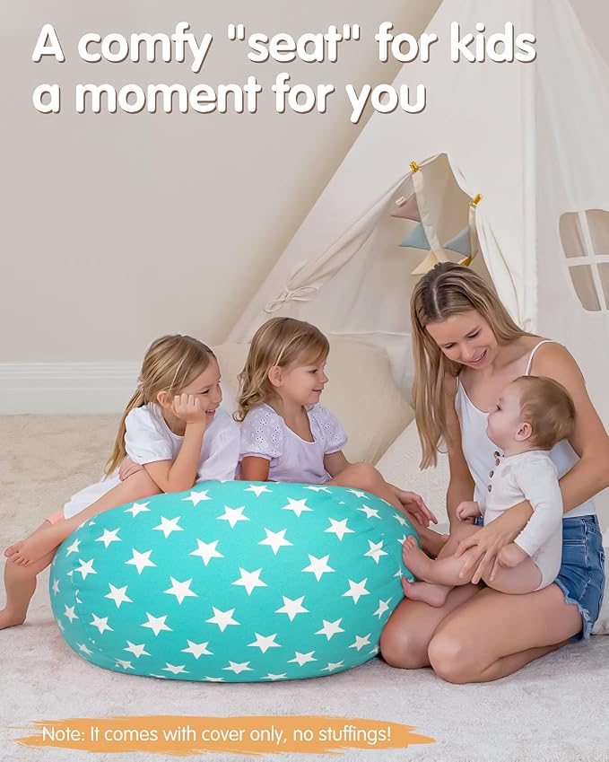 Aubliss Stuffed Animal Bean Bag Storage Chair (Aqua Star, Medium (32'')) - Image 6