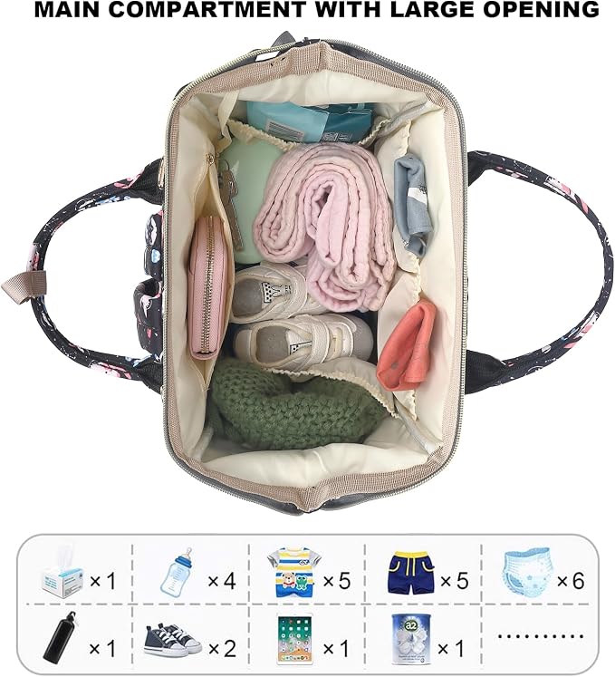 Cat Baby Diaper Bag Backpack for Women, Large Capacity Waterproof Maternity Travel Nappy Backpacks with Stroller Straps - Image 4