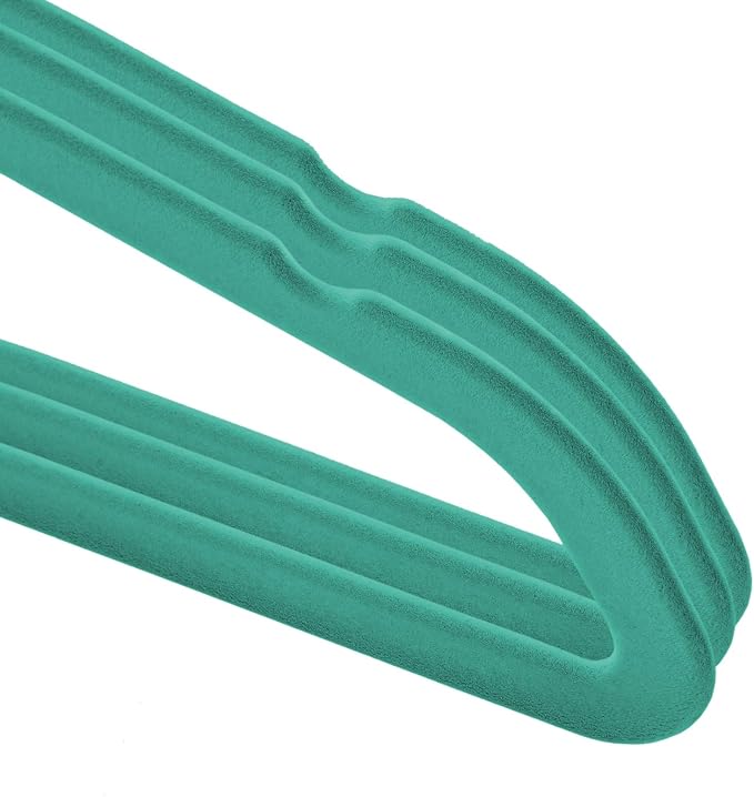 Casafield 50 Velvet Baby Hangers - 11" Size for Infant & Toddler Clothes - Teal - Image 3