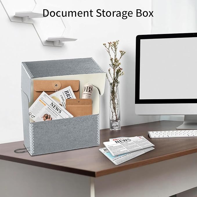 Lineco Archival Document Storage Box, Gray, 15.5" x 12.5" x 5" | Jumbo-Sized, Metal Edge, Acid-Free Boxboard Case, Organize Files, Prints, Photos, Pack of 2 - Image 6