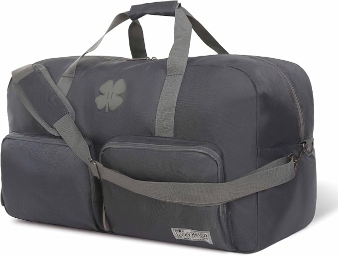 Lucky Brand Large Duffle Bag for Travel, Foldable Weekender Duffel bag | Travel Overnight Duffel bag, Adjustable Shoulder Strap, Front Zip Pockets, Spacious Capacity, Unisex Lightweight Travel Bag by LuckyBrand