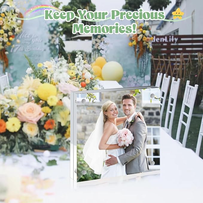 4x4 Acrylic Picture Frames 24 Pack, Clear Double Sided Photo Frames | Double-Sided Magnetic Acrylic Frames Desktop Display for Wedding Table Numbers Bedroom Home Office - Image 7