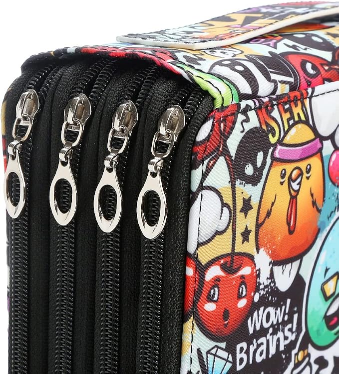 200 Slots Colored Pencil Case Organizer, 4 Layer Bag | Twill Oxford fabric,203 elastic loops,detachable handle,for travel, home storage,drawing tools,creative gifts - Image 5