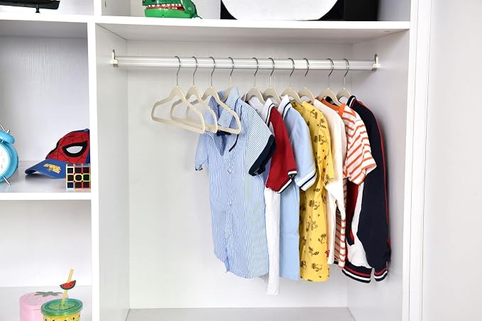 Quality Children's Plastic Non Velvet Non-Flocked Thin Compact Hangers Swivel Hook for Shirts Blouse Coats (Ivory, 240) - Image 9