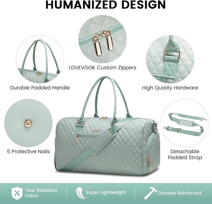LOVEVOOK Travel Weekender with Toiletry Bag, Overnight Carry-On, Gym with Shoe Compartment & Wet Pocket, Mommy Hospital Bag - Image 3
