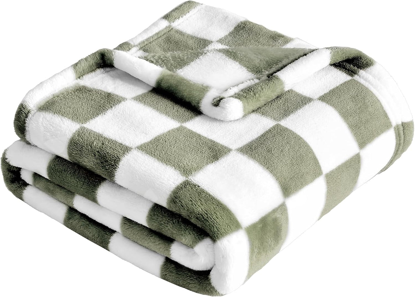 Yurhap Checkered Baby Blanket Fleece Baby Blankets for Boys, Ultra Soft Cozy Fluffy Infant Toddler Newborn Receiving Blankets for Crib Stroller, 30''x40'', Dark Olive