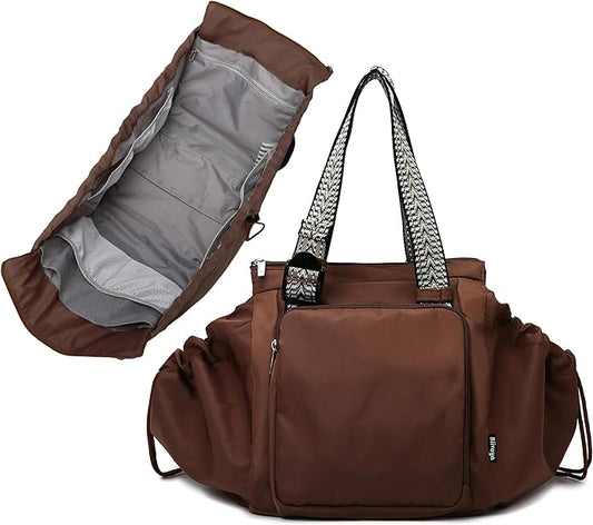 Everyday Bag Tote for Women, Spacious Diaper Bag with 16 Pockets, Durable Travel Bag, Sleek Work Shoulder Bag by BIIVOYA