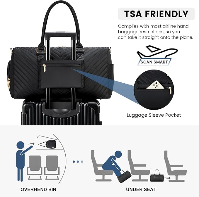 LOVEVOOK Travel Duffle Bag, Weekender Bag for Women with Toiletry Bag, Carry on Overnight Bag with Shoe Compartment, Gym Duffel Bag with Wet Pocket, Mommy Hospital Bags for Labor and Delivery - Image 4