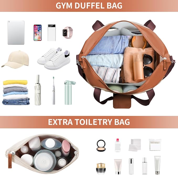 Gym Bag for Women, Personal Item Travel Bag with Shoes Compartment for Trip | Weekender Overnight Duffel Bag with Wet Pocket, Hospital Bag for Women Labor Delivery, Carry On Bag for Travel, Gym, Weekend - Image 3