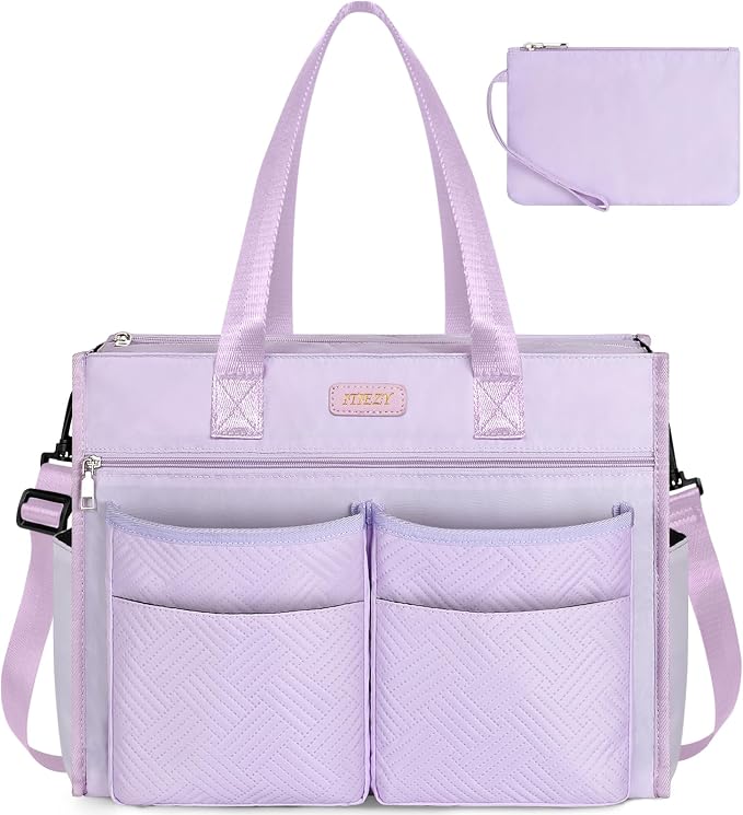 ITIEZY Large Utility Tote Bag for Women with 18 Pockets, Waterproof Teacher Nurse Bags with Zipper for Everyday Travel Work by ITIEZY