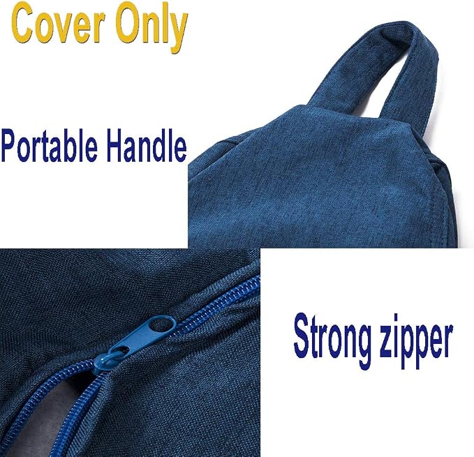 Stuffed Animal Storage Bean Bag Cover (No Filler) Extra Soft Beanbag Seat Chair Covers-Cotton Linen Memory Foam Beanbag Replacement Cover for Adults Children without Filling - Image 3