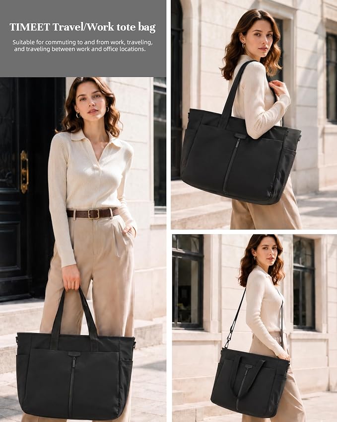 Timeet Laptop Tote Bag for Women, Water Resistant Work Tote Purse with Laptop Compartment for Daily Office Casual Travel - Image 2