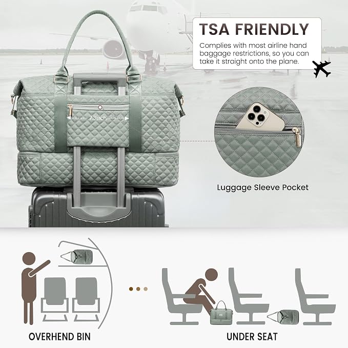 LOVEVOOK Travel Duffle Bag,Weekender Bags for Women with Shoe Compartment，Carry on Overnight Bag with Toiletry Bag,Gym Duffel Bag with Wet Pocket, Hospital Bags for Labor and Delivery - Image 4