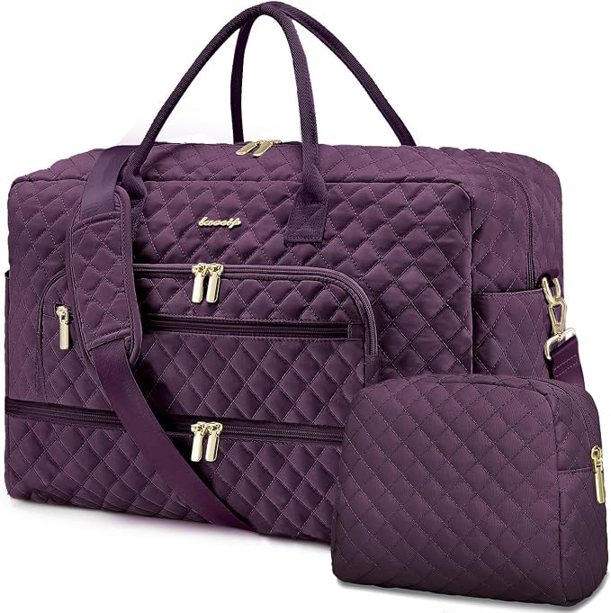 Travel Duffle Bag Weekender for Women - Carry-On Overnight Bag Personal Item Bag with Shoe Compartment & Wet Pocket Large Weekend Tote Bags with Toiletry Bag Hospital Bags for Labor and Delivery by LUOCIP