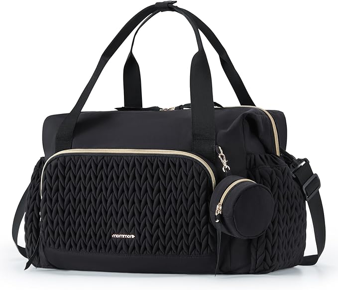 mommore Diaper Bag Tote Large Travel Baby Bag with Pacifier Case | Portable Changing Pad, Insulated Pocket & Stroller Strap, Baby Essentials Maternity Bag , Hospital Bag for Labor Delivery by mommore