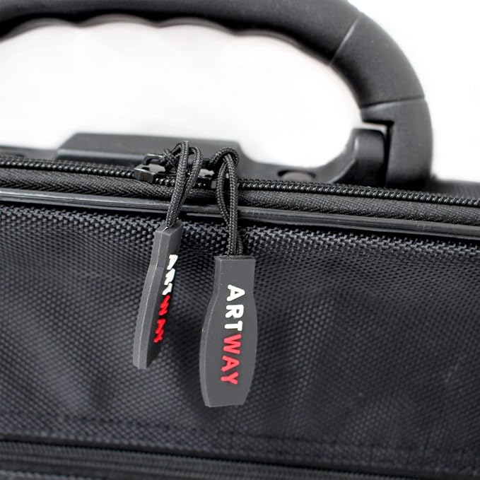 Artway A3 Art Portfolio Case - Art Storage Folder with Carry Handle/Shoulder Strap, Internal/External Pockets and Internal Securing Strap (No Rings) - Black - Image 8