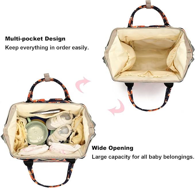 Fox Baby Diaper Bag Backpack for Girls Boys, Waterproof Large Maternity Nappy Bags for Mom - Image 4