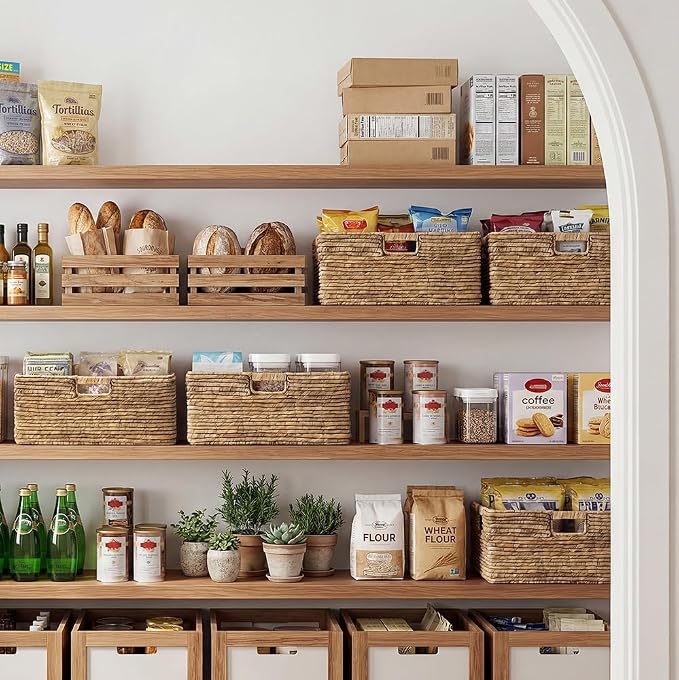 StorageWorks Extra Large Wicker Baskets for Storage, Water Hyacinth, 1-Pack | Wicker Storage Baskets for Shelves, Large Storage Baskets, Pantry Organizers and Storage, Decorative Baskets,16½" x 13" x 7½" - Image 2