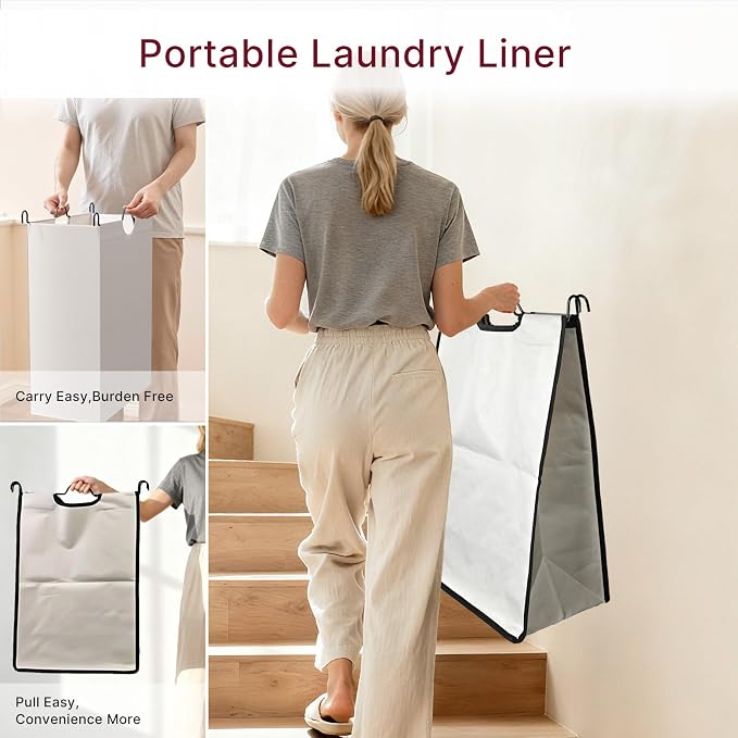 180L Laundry Sorter 4 Section with Lockable Wheels and Lid White | 4 Large Separate Removable Bags | Heavy Duty Rolling Laundry Basket | Laundry Hamper Cart for Laundry Room Organizer - Image 4